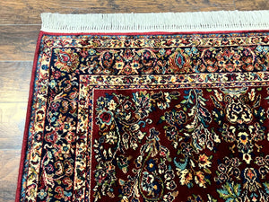 Karastan Rug 5.9 x 9 Red Sarouk Rug #785, Karastan Wool Rug, Karastan Carpet, Original 700 Series Vintage Karastan Oriental Rug Discontinued
