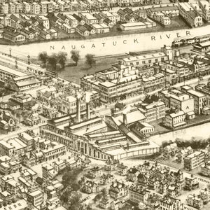 Vintage Map of Ansonia, Connecticut 1921