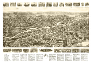 Vintage Map of Ansonia, Connecticut 1921