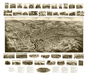 Vintage Map of Bristol, Connecticut 1906