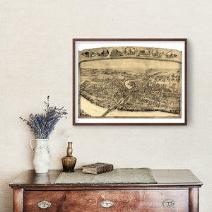 Vintage Map of Thompsonville - Enfield, Connecticut 1908