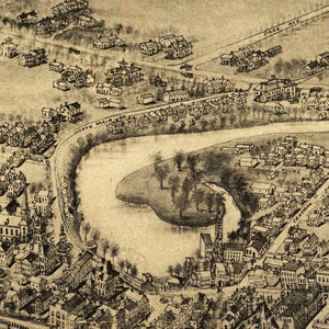 Vintage Map of Thompsonville - Enfield, Connecticut 1908