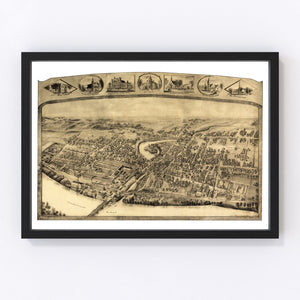 Vintage Map of Thompsonville - Enfield, Connecticut 1908