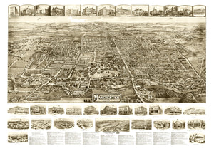 Vintage Map of Manchester, Connecticut 1914