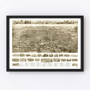 Vintage Map of Manchester, Connecticut 1914