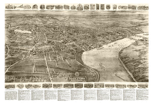 Vintage Map of Middletown, Connecticut 1915