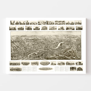 Vintage Map of Naugatuck, Connecticut 1906