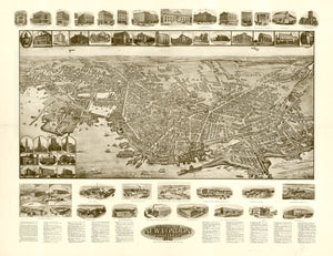 Vintage Map of New London, Connecticut 1911