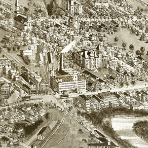 Vintage Map of Plainville, Connecticut 1907