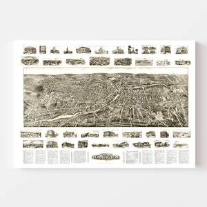 Vintage Map of Torrington, Connecticut 1907