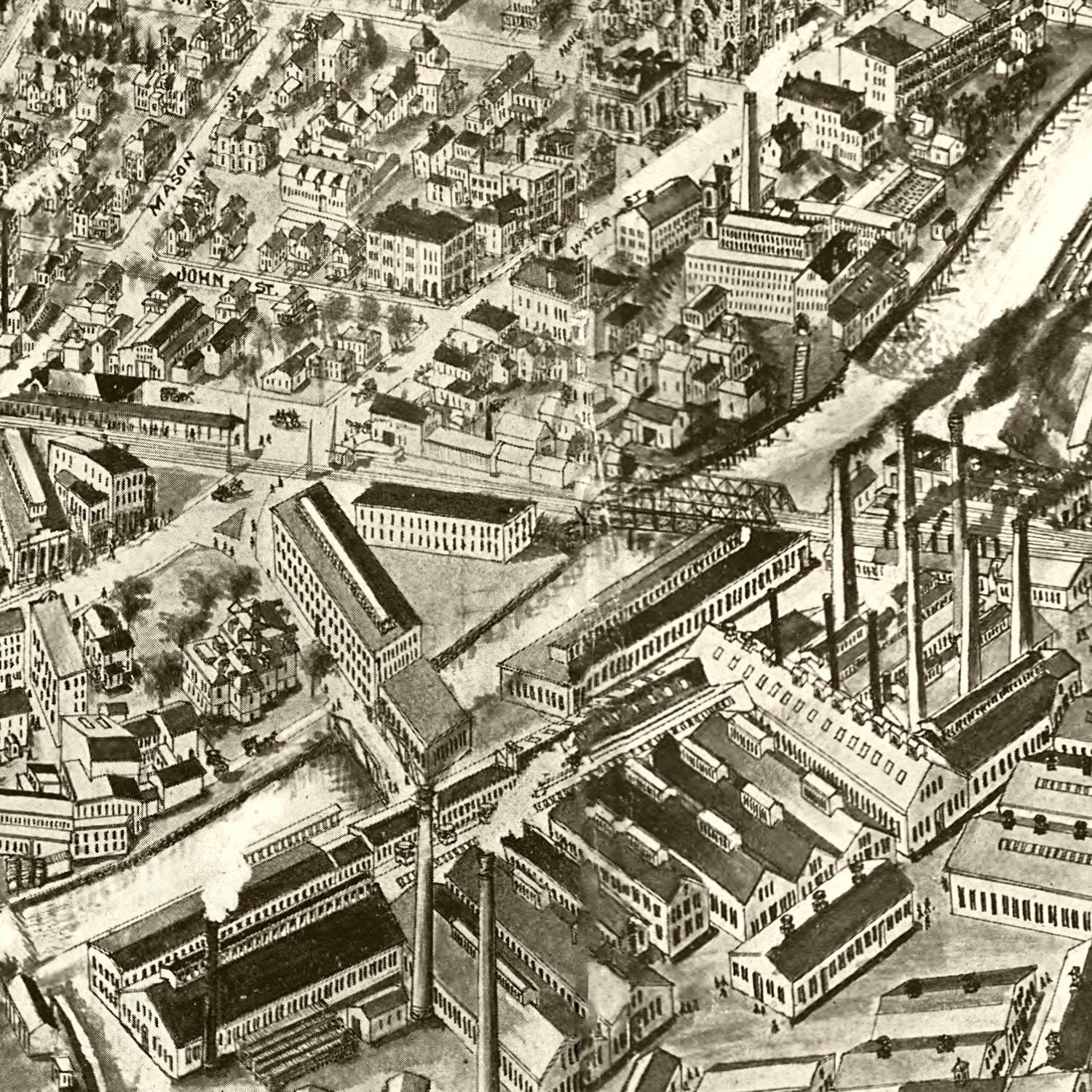 Vintage Map of Torrington, Connecticut 1907