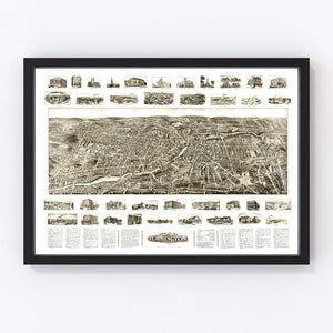 Vintage Map of Torrington, Connecticut 1907