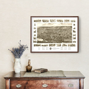 Vintage Map of Wallingford, Connecticut 1905