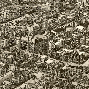 Vintage Map of Waterbury, Connecticut 1917