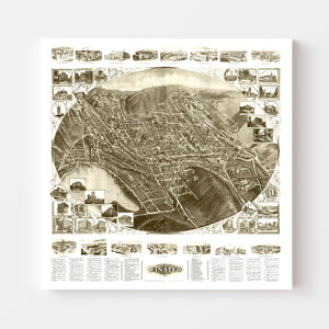 Vintage Map of Winsted, Connecticut 1908