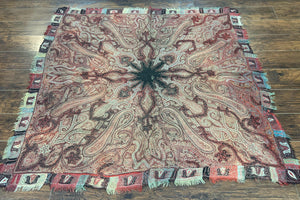 Antique Indian Kashmiri Shawl, Needlework, Signed By Masterweaver, Handmade, Rare