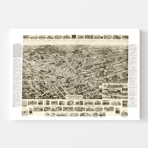 Vintage Map of Hicksville, New York 1925