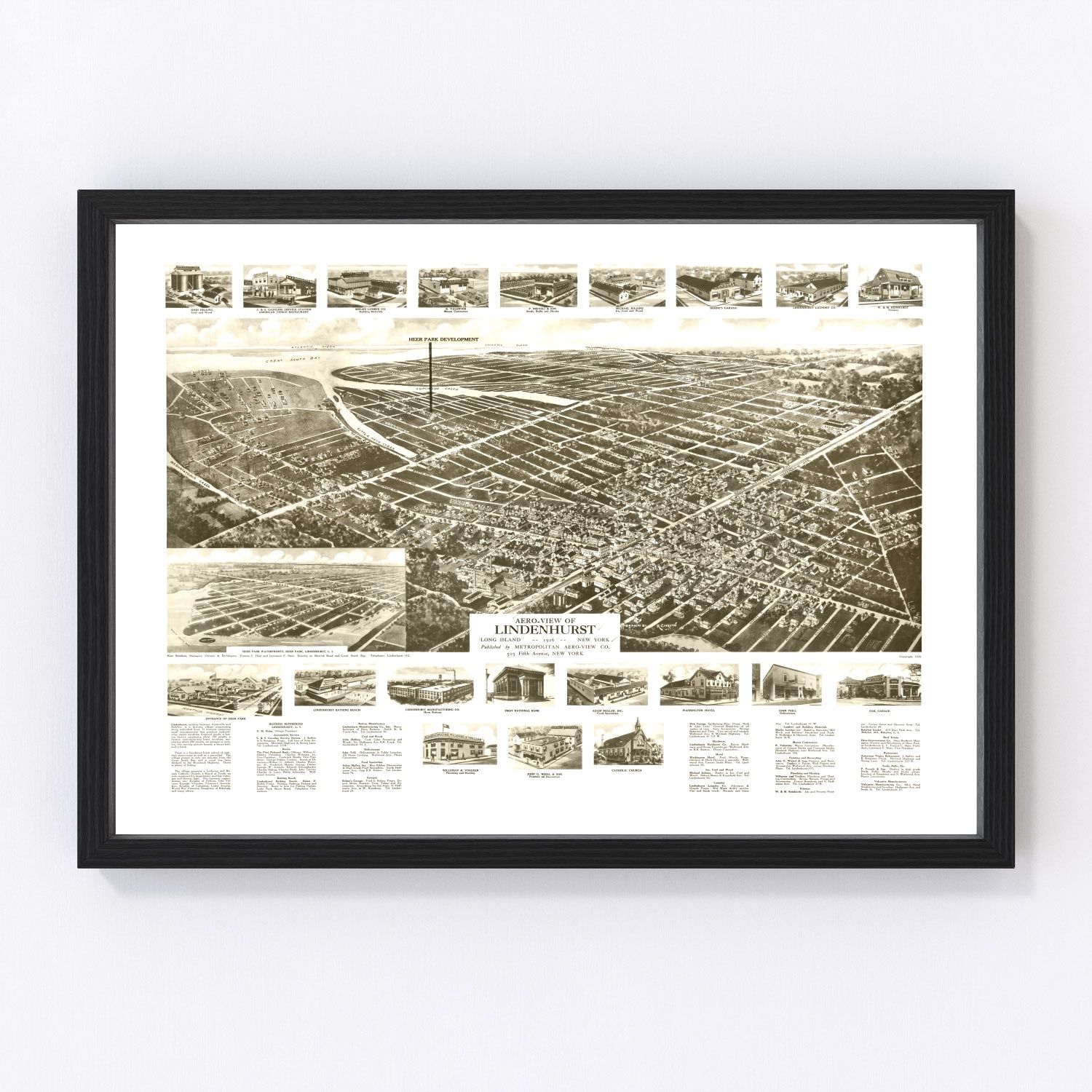 Vintage Map of Lindenhurst, New York 1926