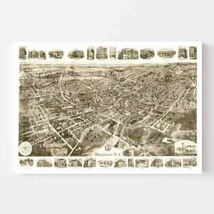 Vintage Map of Middletown, New York 1921