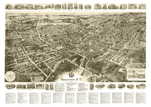 Vintage Map of Middletown, New York 1922