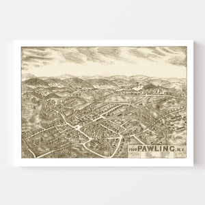Vintage Map of Pawling, New York 1909