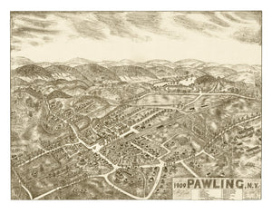 Vintage Map of Pawling, New York 1909