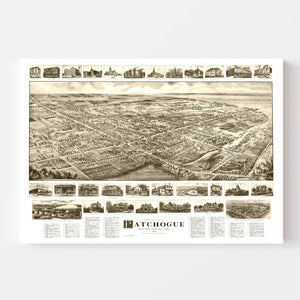 Vintage Map of Patchogue, New York 1905