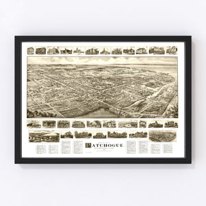 Vintage Map of Patchogue, New York 1905
