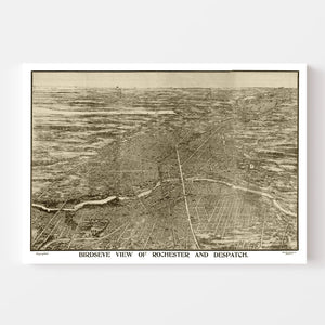 Vintage Map of Rochester, New York 1910