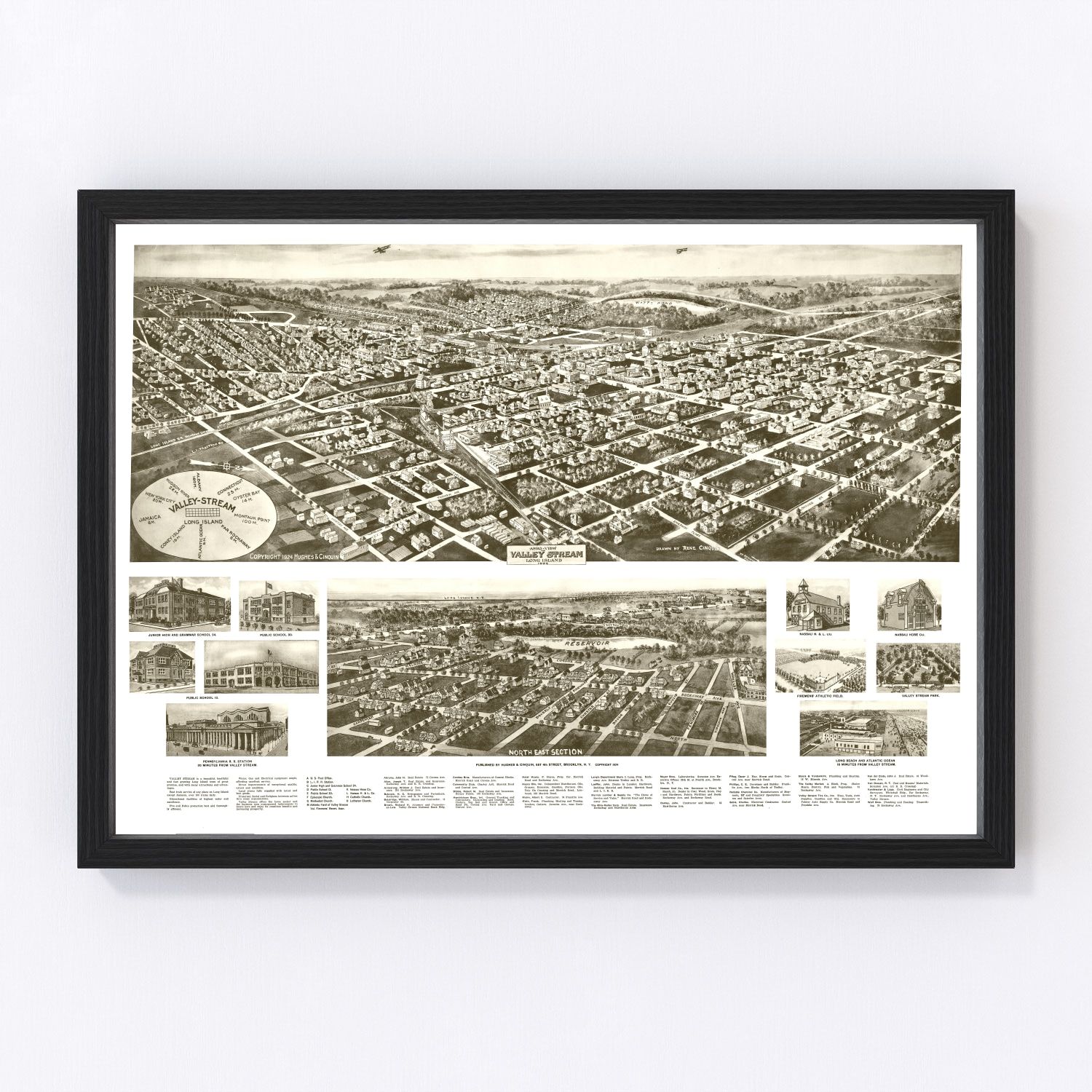 Vintage Map of Valley Stream, New York 1924