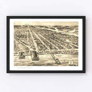 Vintage Map of Asbury Park, New Jersey 1910