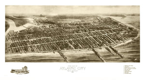 Vintage Map of Atlantic City, New Jersey 1909