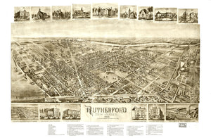 Vintage Map of Rutherford, New Jersey 1904