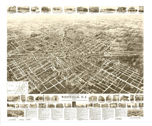 Vintage Map of Westfield, New Jersey 1929