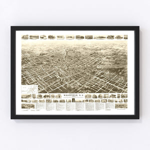 Vintage Map of Westfield, New Jersey 1929