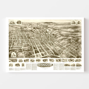 Vintage Map of Bangor, Pennsylvania 1918
