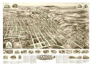 Vintage Map of Bangor, Pennsylvania 1918