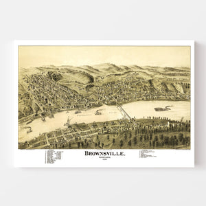Vintage Map of Brownsville, Pennsylvania 1902