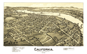 Vintage Map of California, Pennsylvania 1902