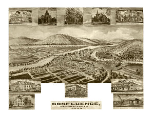 Vintage Map of Confluence, Pennsylvania 1905