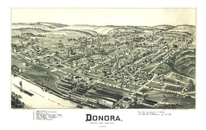 Vintage Map of Donora, Pennsylvania 1901