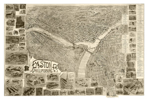 Vintage Map of Easton, Pennsylvania 1900