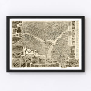 Vintage Map of Easton, Pennsylvania 1900