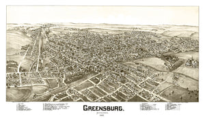 Vintage Map of Greensburg, Pennsylvania 1901