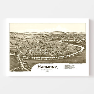 Vintage Map of Harmony, Pennsylvania 1901