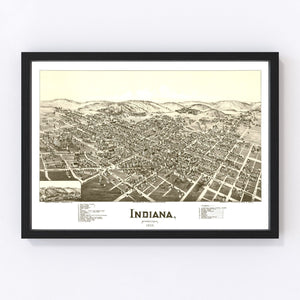 Vintage Map of Indiana, Pennsylvania 1900