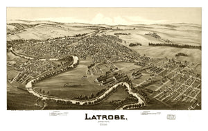 Vintage Map of Latrobe, Pennsylvania 1900