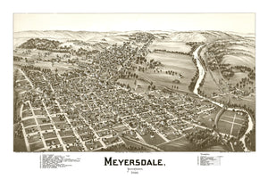 Vintage Map of Meyersdale, Pennsylvania 1900