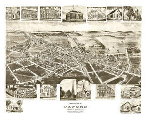 Vintage Map of Oxford, Pennsylvania 1907