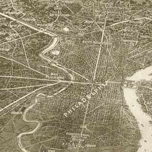 Vintage Map of Philadelphia, Pennsylvania 1926